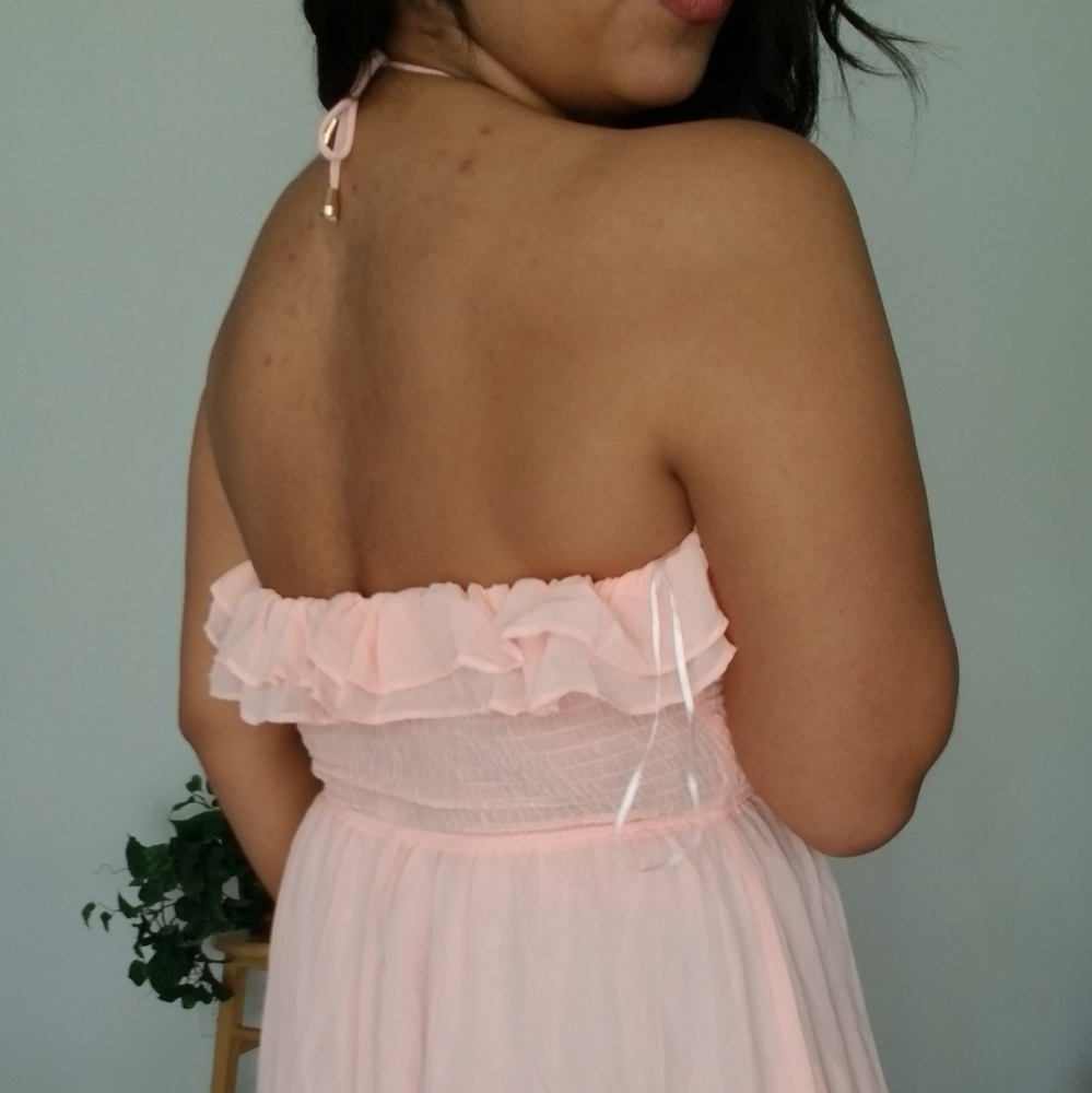 DOVES & ROSES RUFFLE SMOCKED MIDI DRESS - Picture 5 of 8